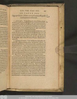 In Caput XII. Quo probatur, solam conversionem esse posse continuam & infinitam.