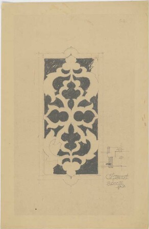 Döllgast, Hans; Verschiedenes - Ornamentstudie für Fenstergitter (Detail)