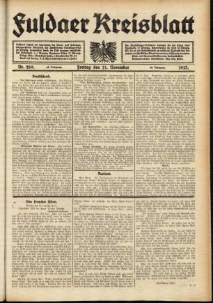 Ausgabe vom Freitag, den 21. November 1913.