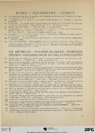 VII. Meubelen – staande klokken – pendules diverse verzamelingen en nalatenschappen (Nr. 846-968