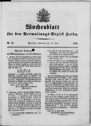 Nr. 16, Ausgabe vom 20. April 1850 [S. 294/295 fehlt]