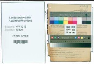 Entnazifizierung Arnold Frings , geb. 11.05.1892 (Kaufmaennischer Angestellter)