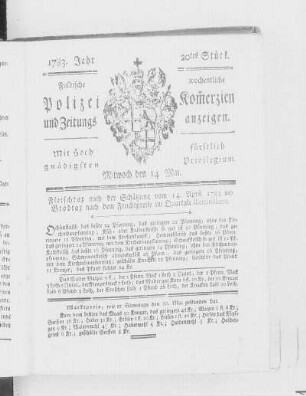 20tes Stück., Ausgabe vom 14. Mai 1783