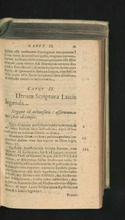 Caput II. Utrum Scriptura Laicis legenda.