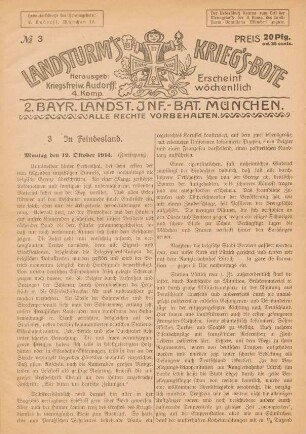 3.1914: Landsturm's Kriegs-Bote
