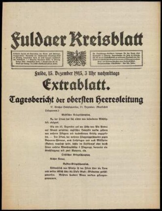 Ausgabe vom Mittwoch, den 15. Dezember 1915.