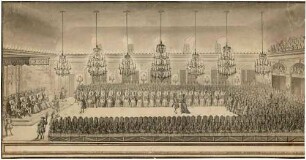 Zeremonienball im Riesensaal des Dresdener Schlosses 1719