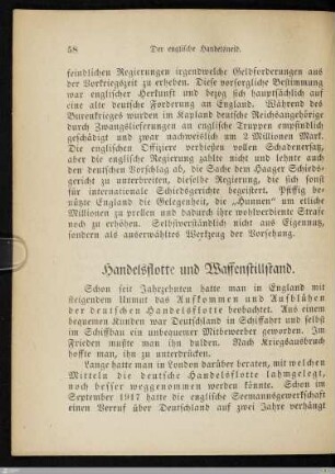 Handelsflotte und Waffenstillstand