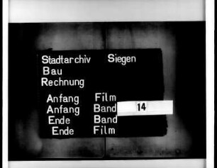 Baurechnung der Stadt Siegen der Bauherren Johan Solbach und Heiderich Pithan, beide Stadtschöffen