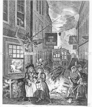 Die vier Tageszeiten (The Four Times of the Day): Die Nacht (Nr. 6 der "Sammlung Hogarthischer Kupferstiche", erste Lieferung)