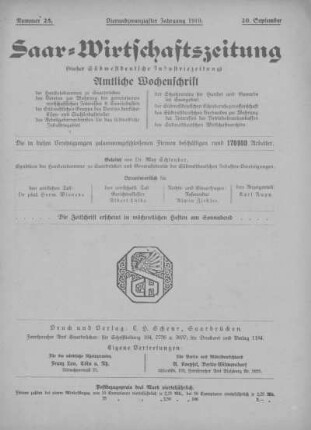 Nummer 25: 20. September 1919