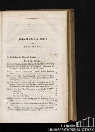 Inhaltsverzeichniß zum ersten Bande.