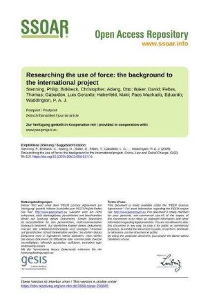 Researching the use of force: the background to the international project