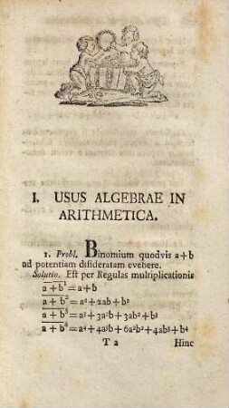 Matheseos Elementaris Principia : Praelectionibus Publicis Scholarum inferiorum, Pars III.. Usus Algebrae In Arithmetica, Geometria Et Trigonometria