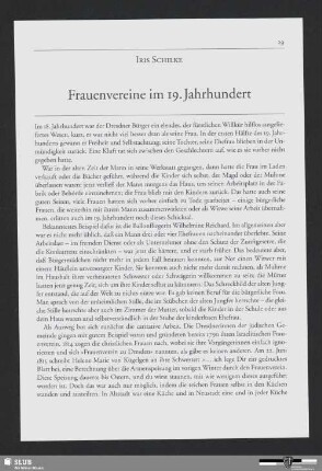Frauenvereine im 19. Jahrhundert