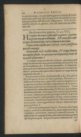 De elementis in genere, Cap. VII.