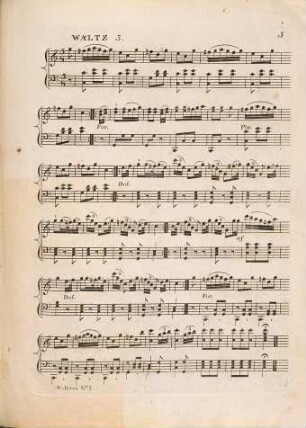 A selection of Favorite Waltzes for the piano forte, No. 1