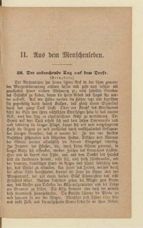II. Aus dem Menschenleben