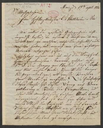 Brief an Ludwig van Beethoven : 19.04.1824