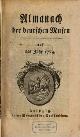 Almanach der deutschen Musen : auf das Jahr ... 1779