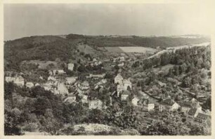 Glashütte. Stadtansicht mit Blick gegen Bahnhof