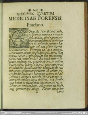 Specimen Quartum Medicinae Forensis