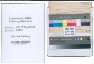 Entnazifizierung Hedwig Mannel , geb. 23.12.1914 ()