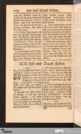 XLII. Lob- und Danck-Lieder
