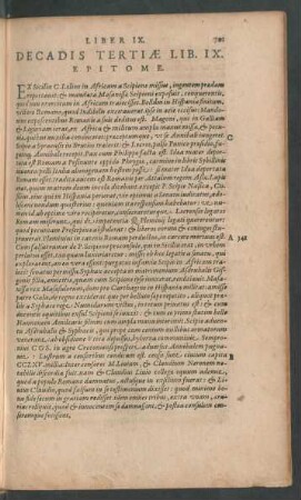 Decadis Tertiae Lib. IX. Epitome.
