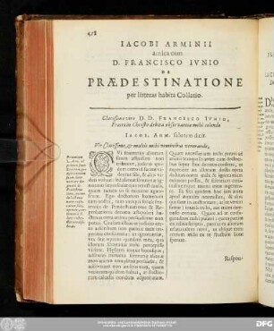 [De Praedestinatione per litteras habita Collatio.]
