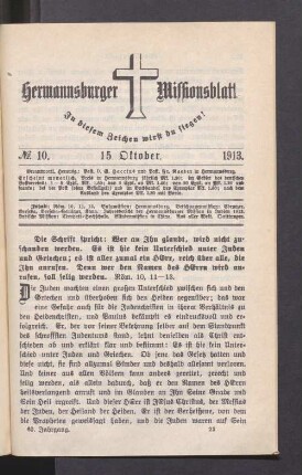 N° 10. 15. Oktober 1913