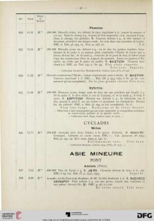 Asie Mineure (Nr. 827-972)