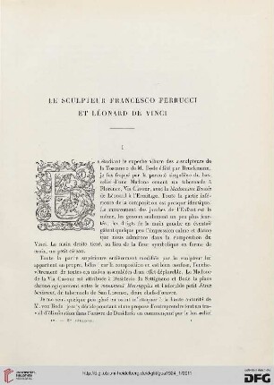 5. Pér. 9.1924: Le sculpteur Francesco Ferrucci et Léonard de Vinci : E. de Liphart