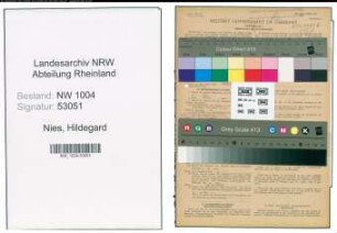 Entnazifizierung Hildegard Nies , geb. 05.07.1914 (Laborantin)