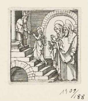 Mariens Tempelgang, Blatt 12 der Folge "Szenen aus dem Leben Christi"