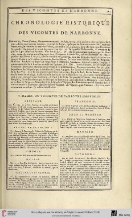 Chronologie historique des vicomtes de Narbonne