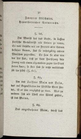 Zweyter Abschnitt. Hypothetisches Naturrecht.