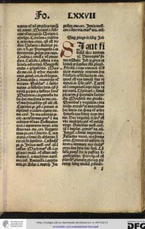 Si aut fiscellam texerem etc. Hieronymus primo transtulit Job de greco in latinum...
