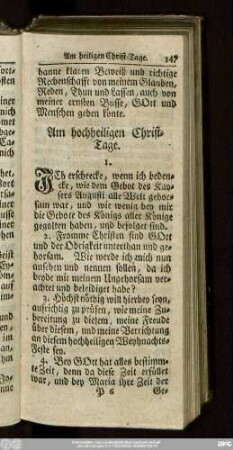 Am hochheiligen Christ-Tage.