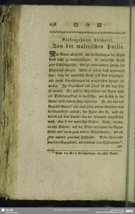 Siebenzehnter Abschnitt. Von der malerischen Poesie