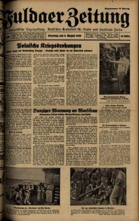 Ausgabe vom Dienstag, den 08. August 1939.