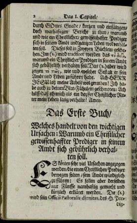 Das Erste Buch/ Welches handelt von den wichtigen Ursachen [...]