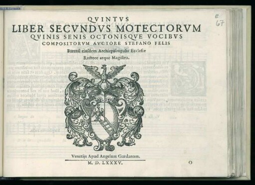 Stefano Felis: Liber secundus motectorum ... Quintus