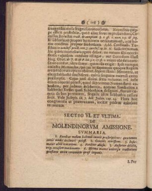 Sectio VI. De Molendinorvm Amissione