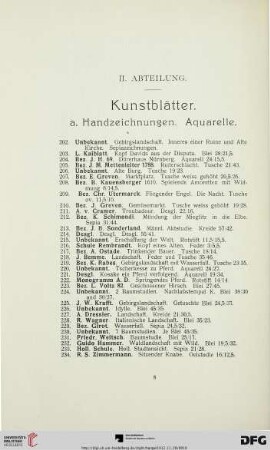 Kunstblätter, Handzeichnungen, Aquarelle (Nr. 202-450)