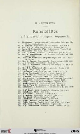 Kunstblätter, Handzeichnungen, Aquarelle (Nr. 202-450)