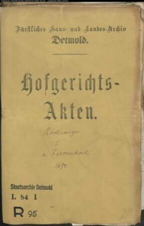 Riechemeyer, Jürgen gegen von Kerssenbrock zu Mönchshof und Dorfschaft Großenmarpe - Schafhude