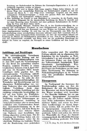 Deutsche Städtetag…umfassendes Sparprogramm [Fürsorgewesen]