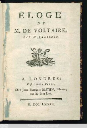 Éloge De M. De Voltaire