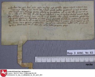 1319 März 12 Bischof Nicolaus von Verden schenkt dem Alten Kloster einen Noval Zehnten bei Buxtehude